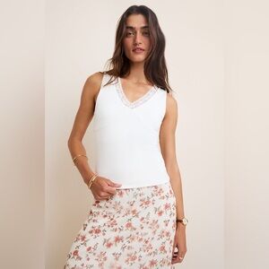 Francesca’s Yummi Lace Tank Top – White – Size S – NWT